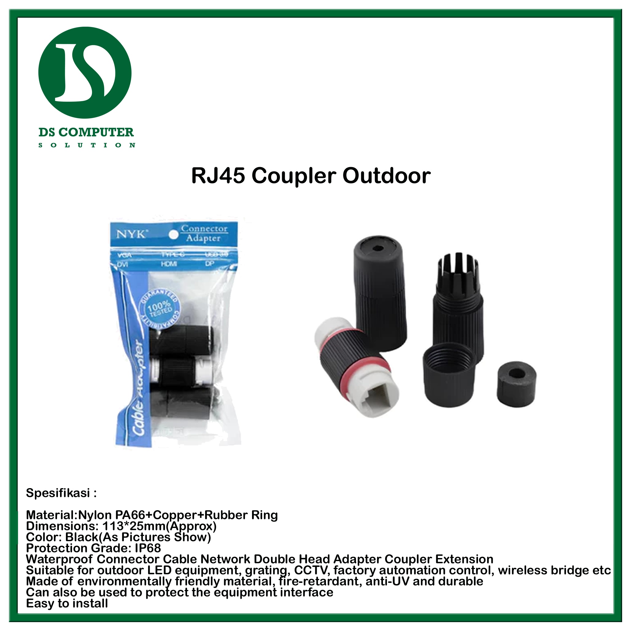 Barrel RJ45 Waterproof Outdoor