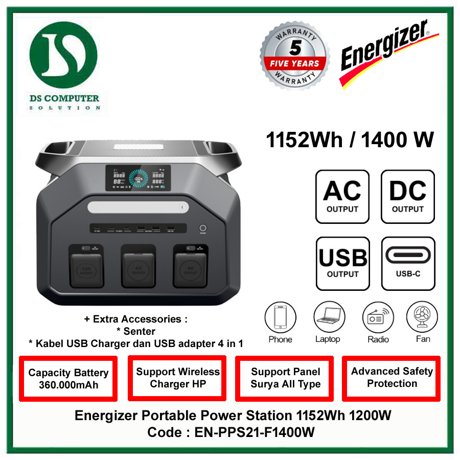 Energizer Portable Power Station 1152Wh 1400W PPS F1400W