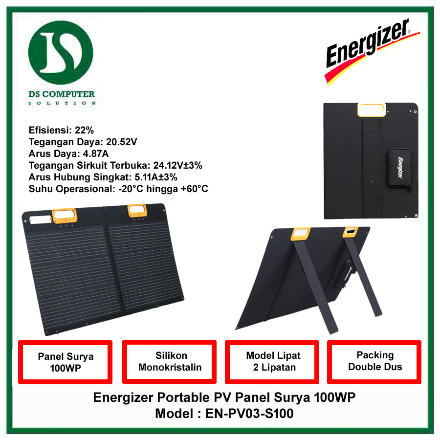 Energizer Portable PV Panel Surya 100WP