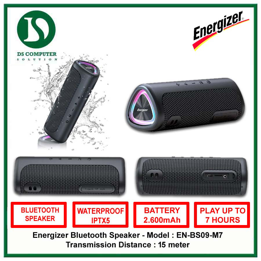 Energizer Speaker Bluetooth M7 Waterproof IPX6 Hitam