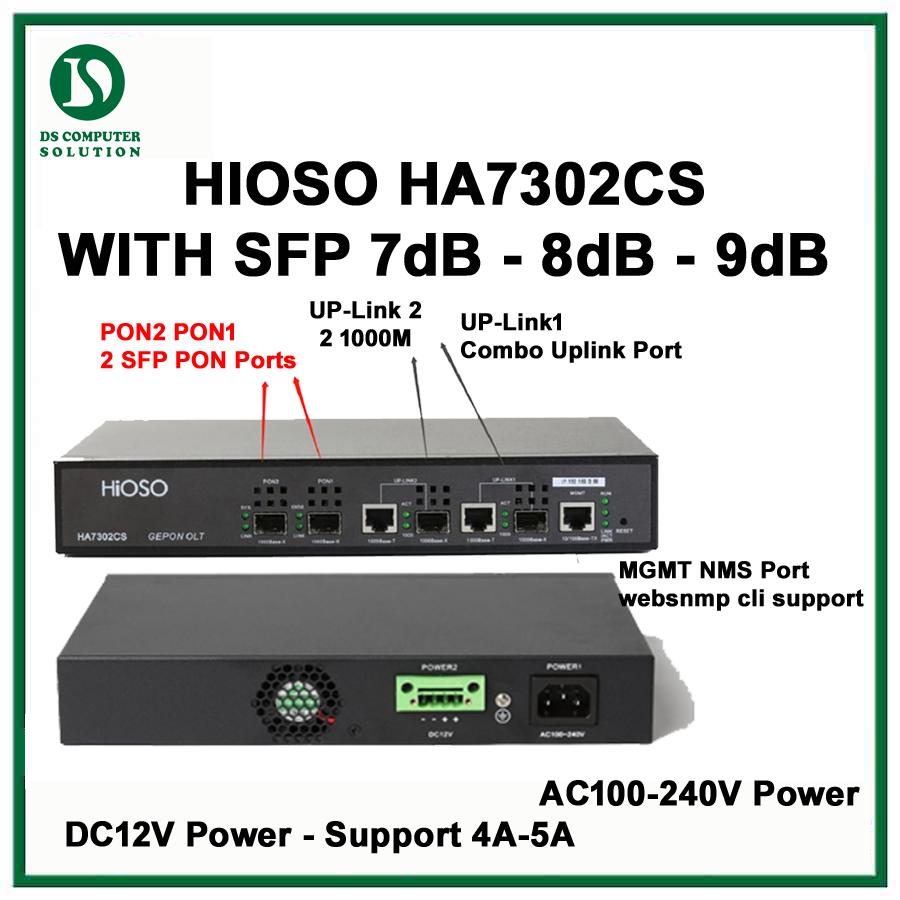 HIOSO EPON OLT HA7302CS 2 Port with DC Power