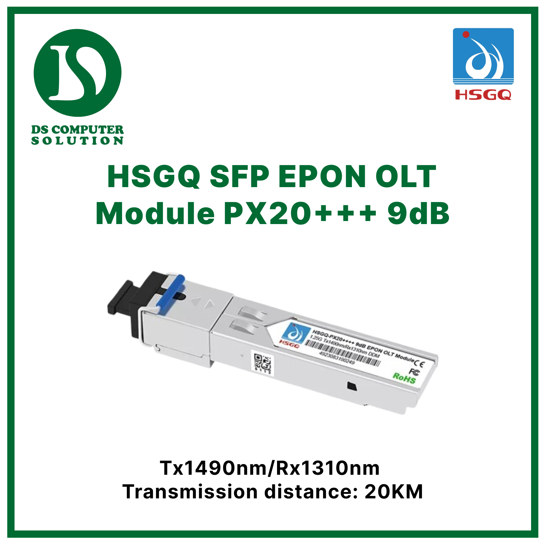 HSGQ SFP EPON OLT PON Module Px20+++ 1.25G