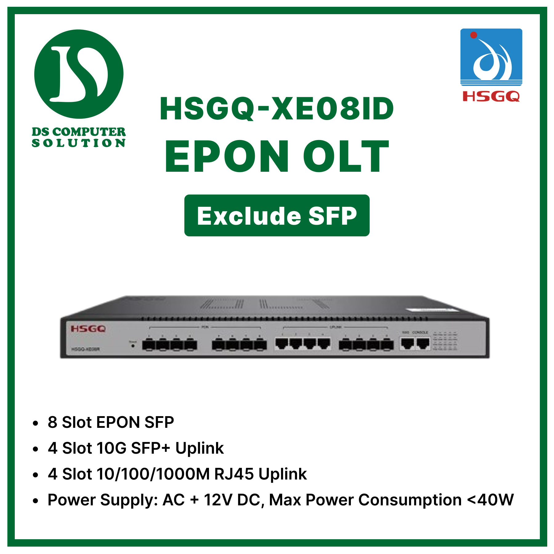 HSGQ XE08ID EPON OLT