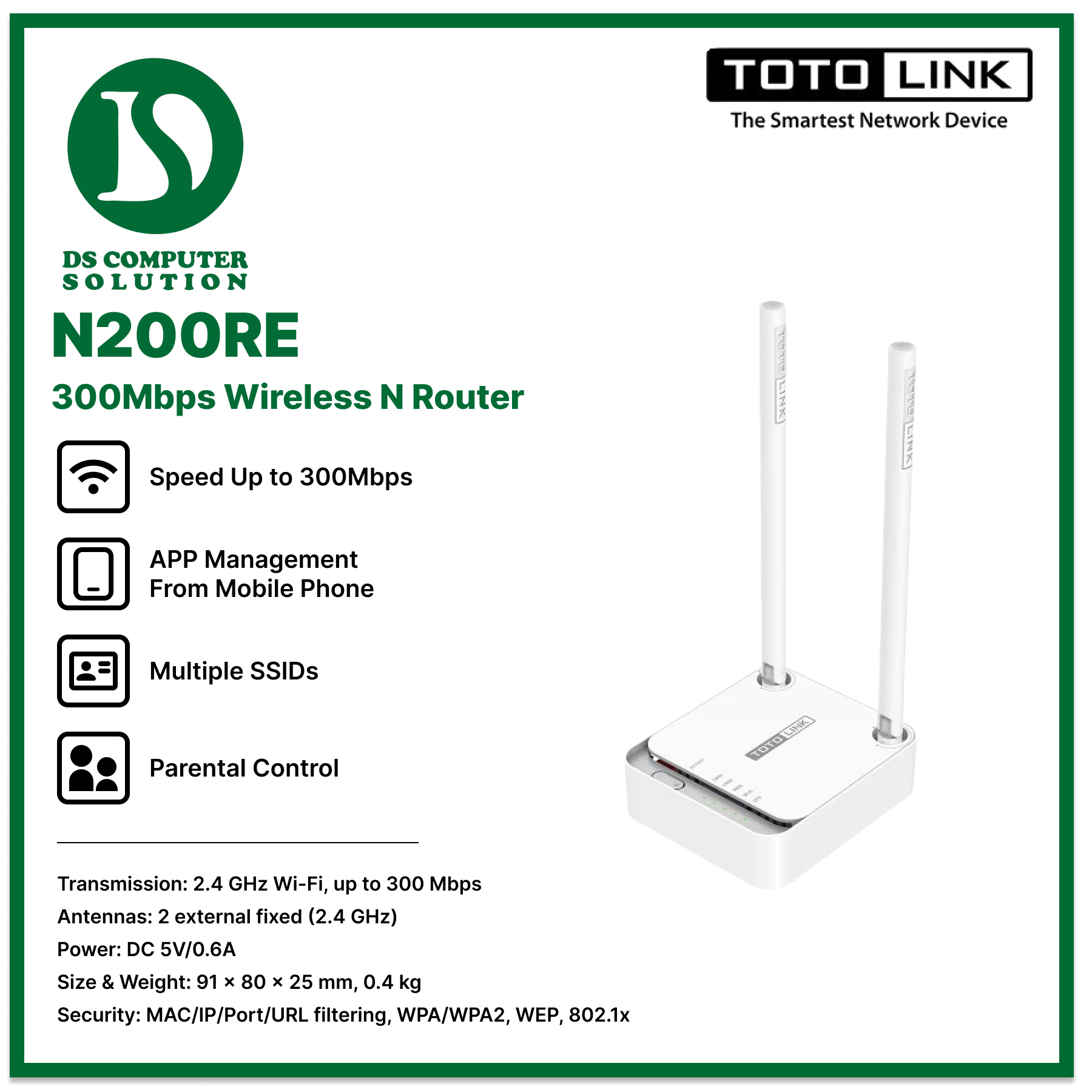 Totolink N200RE Mini Wireless Router 300Mbps