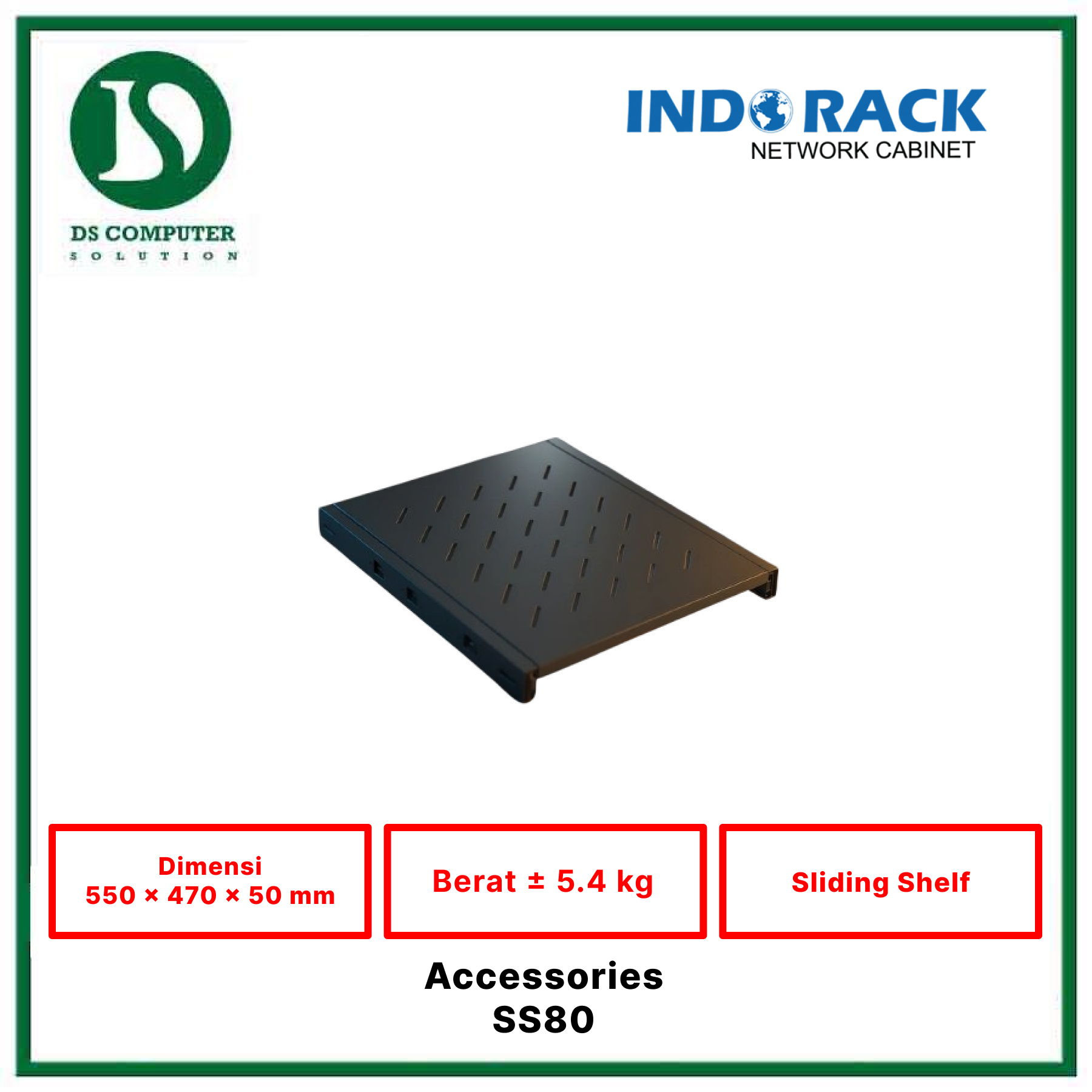 Sliding Shelf, Depth 500mm - SS80