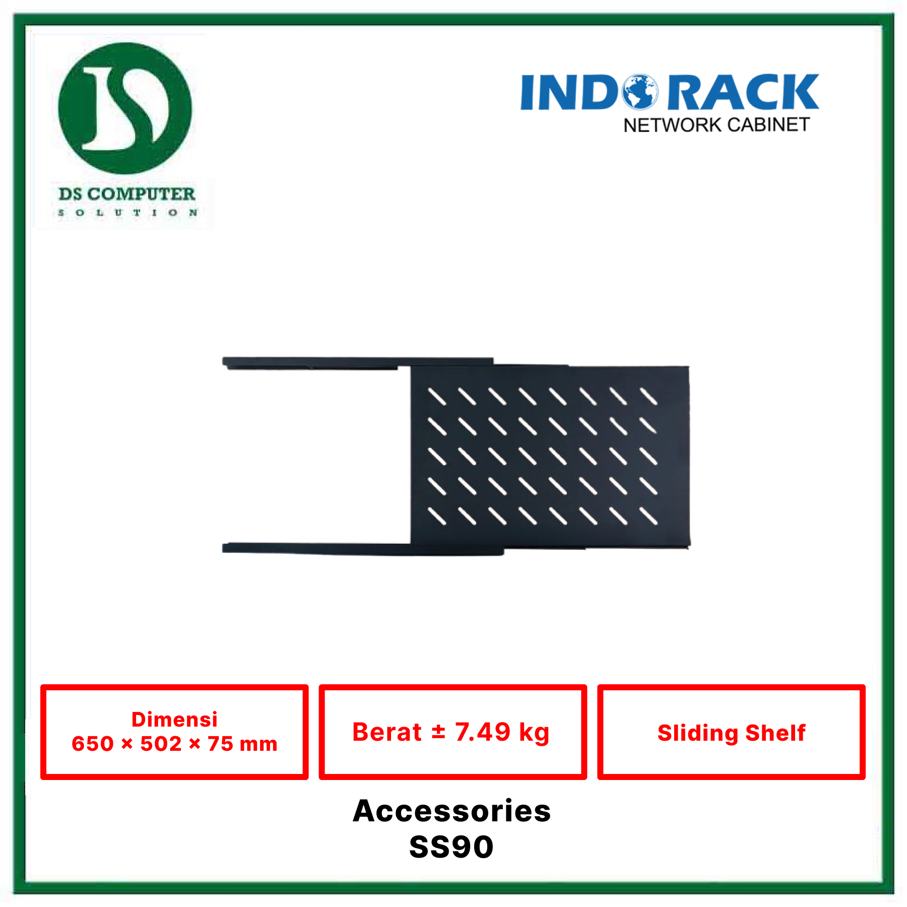 Sliding Shelf, Depth 650mm - SS90