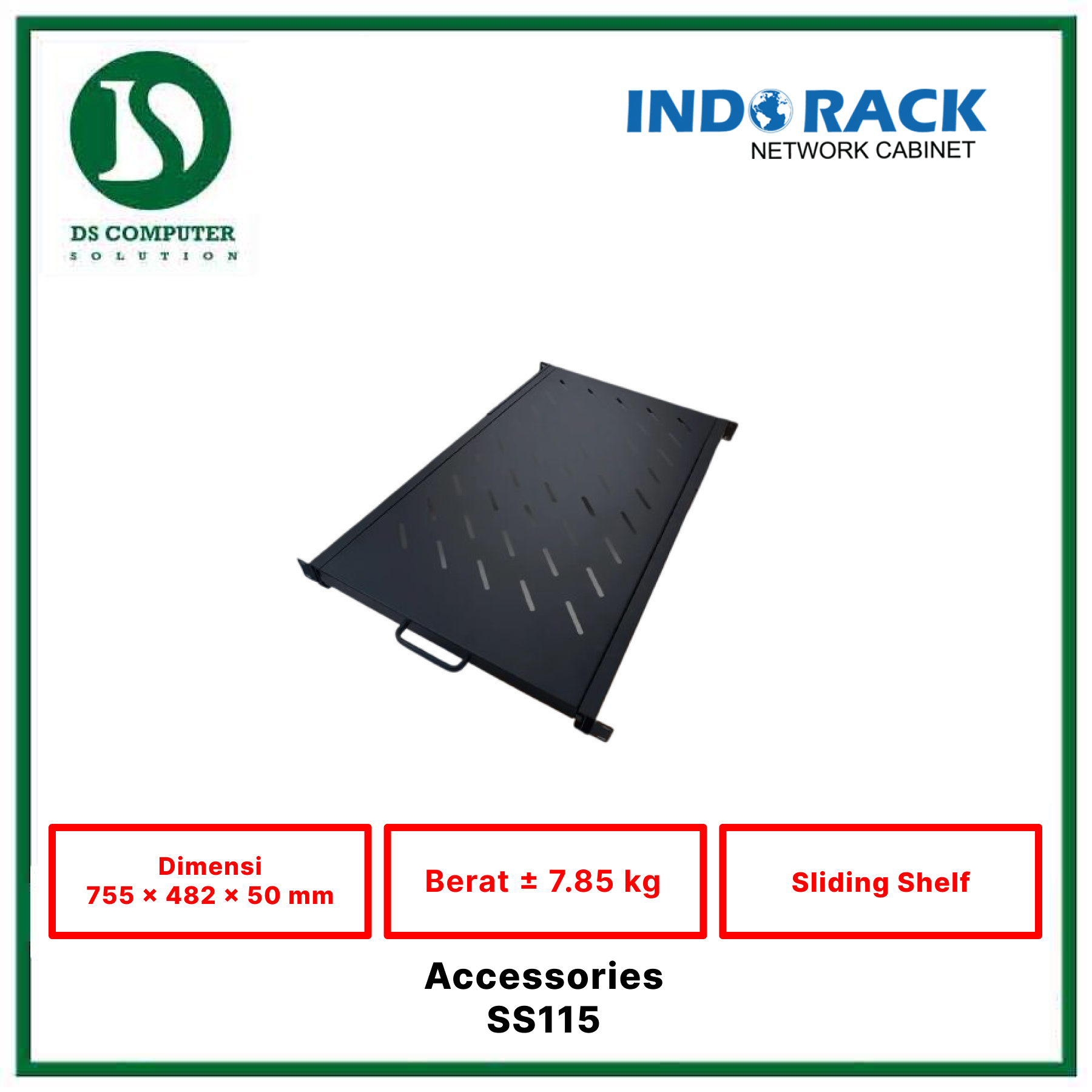 Sliding Shelf, Depth 750mm - SS115