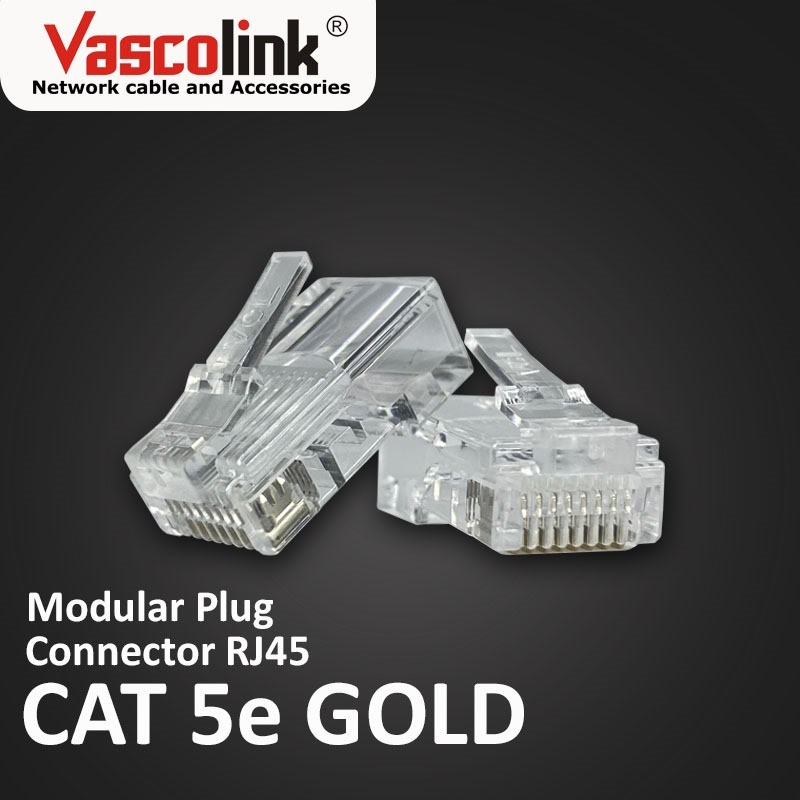 Vascolink Connector Rj45 Cat5e Gold (50pcs)