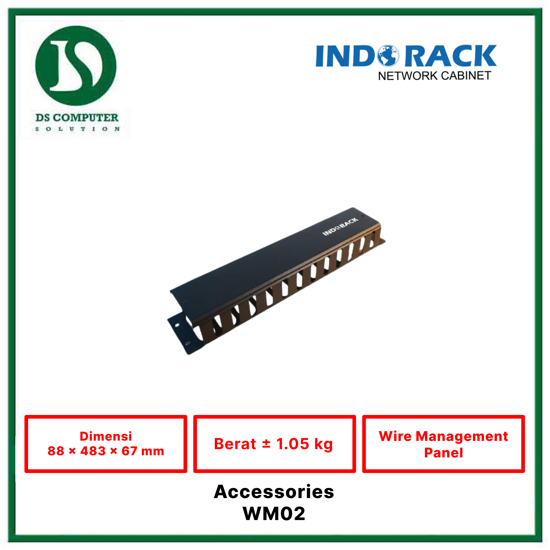 Wire Management Panel 2 U - WM02