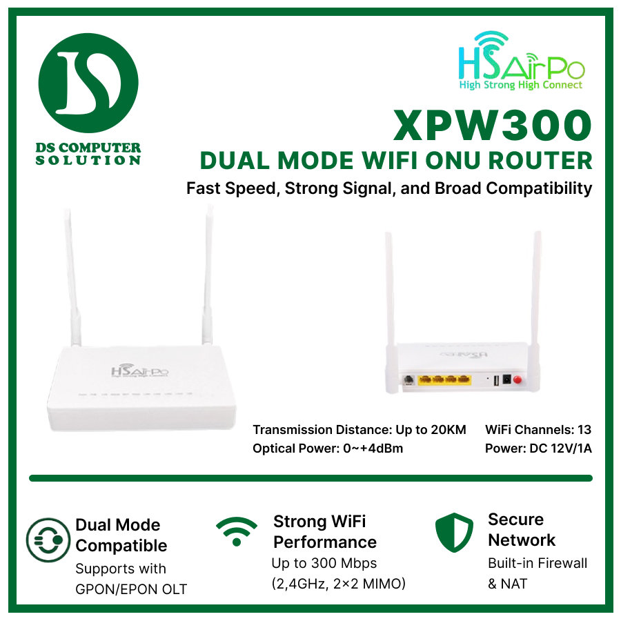 Xpon XPW300 HSAirPo 300Mbps Wireless N Gigabit XPON ONU router